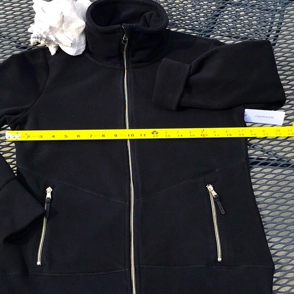 NWT Calvin Klein Black Zip Front Performance Fleece Jacket Size Medium - Picture 12 of 14